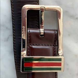 Gucci Brown Leather Belt in Size 34”